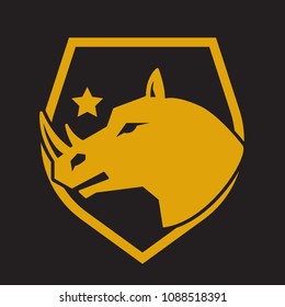 logo of the rhinoceros head for the symbol of strength and sport. logo of rhinoceros head for mascot.