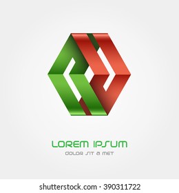 Logo ribbon, Business abstract vector design template, Hi tech looped infinity logotype, Vector Eps 10
