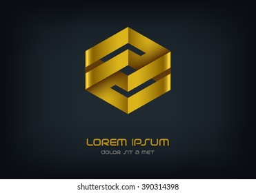 Logo ribbon, Business abstract vector design template, Hi tech looped infinity logotype, Vector Eps 10