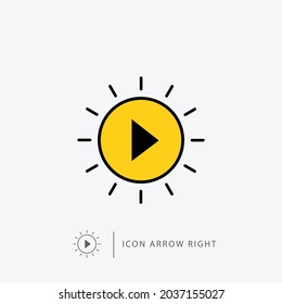 Logo or right arrow direction icon. Vector stock illustration isolated on a white background.