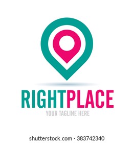 Logo Right Place Icon Element Template Design Logos