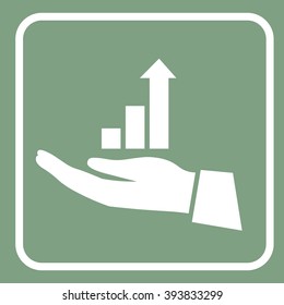 Logo of rising graph on hand
