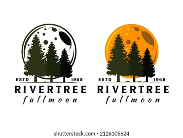 Vorlage für Vektorgrafiken mit Logo-Fluss-Tree mit einfachem, elegantem Design, gut für jede Branche