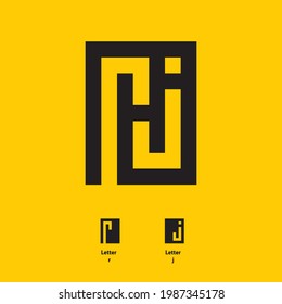 Logo-RJ-Buchstaben-Design einfach