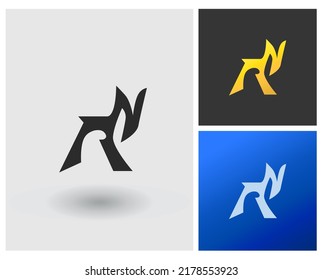 Logo RN letter shape initial
