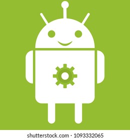 logo robot. Green icon
