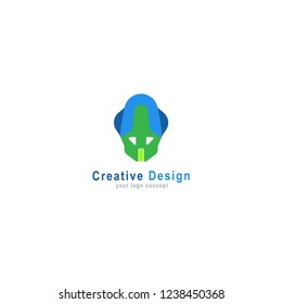 logo robot head for tecnology