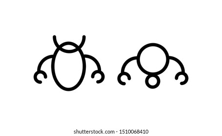 Logo robot minimal vector icon or button in thin line style. eps 10