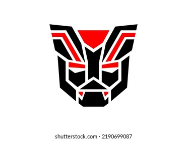 Logo Robot Vector Head Black Red Vector