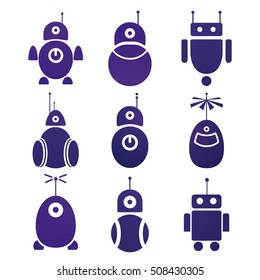 Logo robot, vector icon. For technology innovation. For the production of electronic equipment
