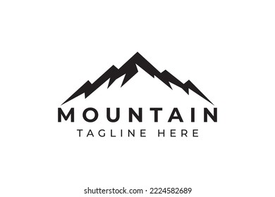 Logo Rock Mountain Peak Scenery Natural Outdoor Brand Sports and Outdoor Activities.