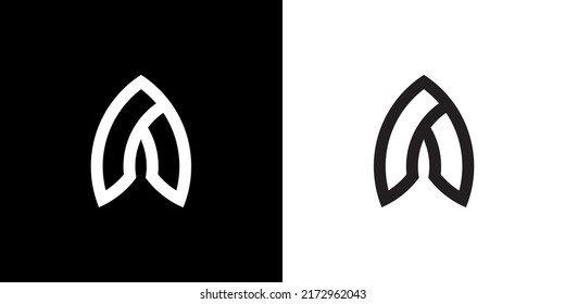 Cohetes con logotipo y letra A elegante y minimalista