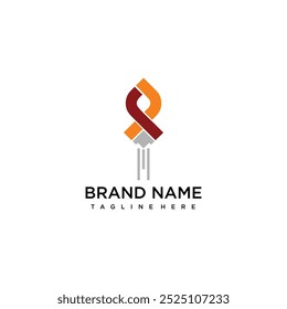 logo rocket minimalist with combination lettering FF minimalist modern