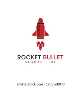 logotipo para cohete y vector de bala roja 