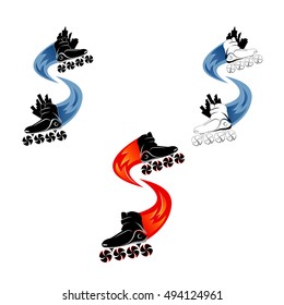 Logo roller skating. vector illustration