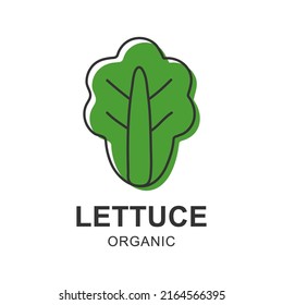 Logo romaine lettuce isolated vector illustration on white background