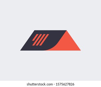 The logo of a roof with a double meaning is an open folder representing a document. editable and easy to custom