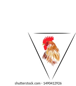 Logo Rooster, chicken head, fighter chicken icon, community symbol, animal feed company profile.