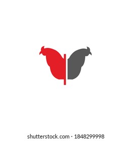 logo rooster icon templet vector