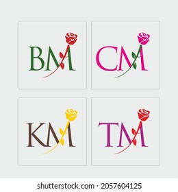 Logo with rose, beauty, art