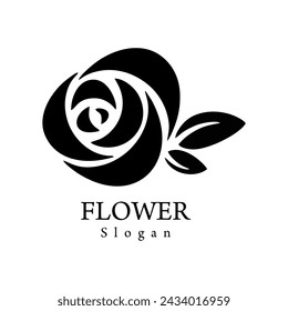Logo Flor de rosa simple elegante