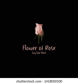 logo of rose with polygonal style