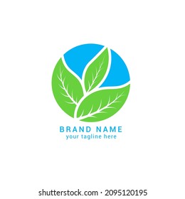 logo Round emblem flower in a circle n linear style. Vector abstract badge for design of natural products, flower shop, cosmetics, ecology concepts, health, spa, yoga Center.
