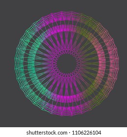 Logo round flat design wheel colorful with line