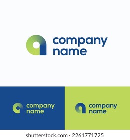 Сompany logo. Round letter a logo template. Search statistics gradient sign.
