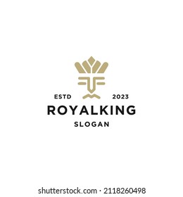 Plantilla vectorial de diseño abstracto del logotipo Royal King Queen.