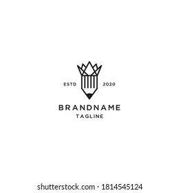 Logo of royal pencil. Template logo of stationery company and lawyers company and other uses