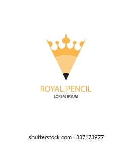 Logo of royal pencil. Template logo of stationery company and lawyers company and other uses.