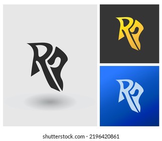 Logo RP Letter shape initial, app set