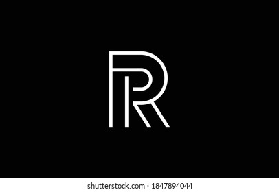Logo RR R alphabet letter design and template. Initial based minimal flat monogram icon vector