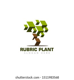 logo rubrick plan, an abstract tree vector