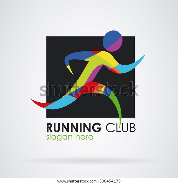 Logo Running Fitness Sport Man Colors Stock Vector Royalty Free