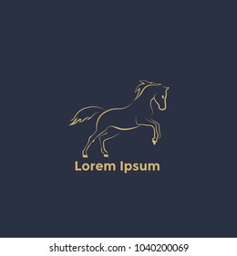 logo running horse, contour logo Vector Illustration