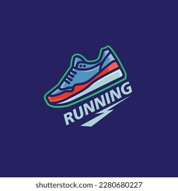logo running shoes vector illustration