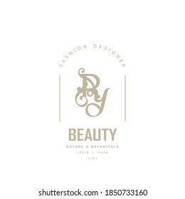 the logo ry, yr in gold, the logo is luxurious and elegant, this logo is suitable for gem and perfume companies