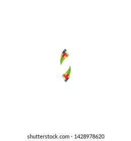 logo S abstract, combining several colors in the logo