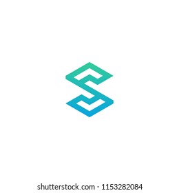 Logo S abstract on isolated white background