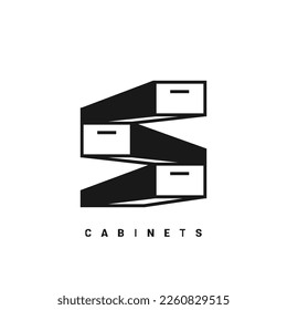 Logo S cabinet icon design vector