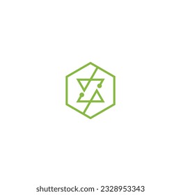 logo S hexagonal biotecnología ilustración vectorial