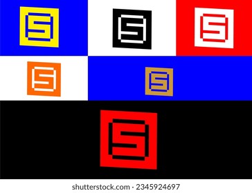 Logo S identity colorful square icon vector template