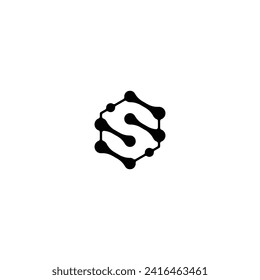 Logo s initial s company technology illustration
