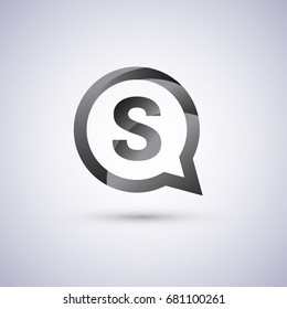 logo S letter colorful on circle chat icon. Vector design for your application or company identity.