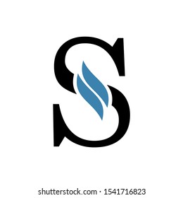 logo S letter with double wave 