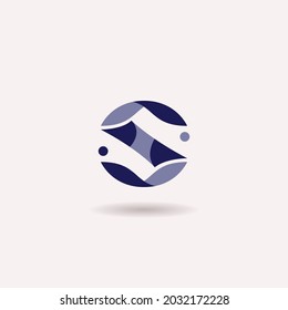 Logo S Round Design Blue, Best use for company creative logo