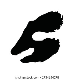 Logo S diseño plano del zorrillo Vida salvaje de animales negros