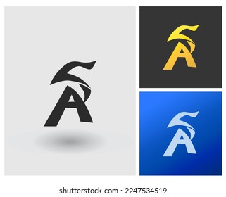 Estilo de monograma de la forma de la letra SA del logotipo